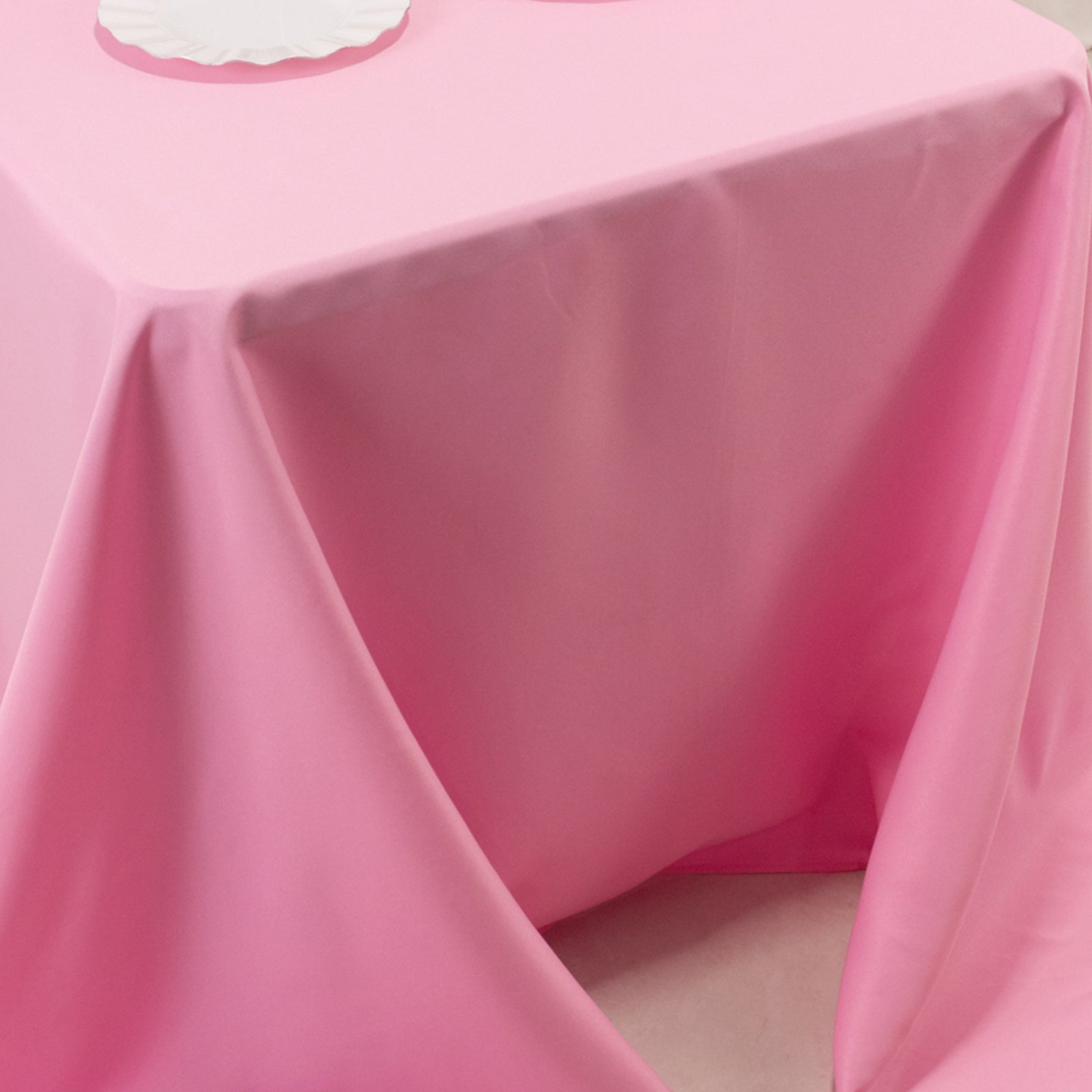 Premium Polyester 90"x132" Rectangle Tablecloth Pink - Seamless 220GSM Stain-Resistant Table Cover