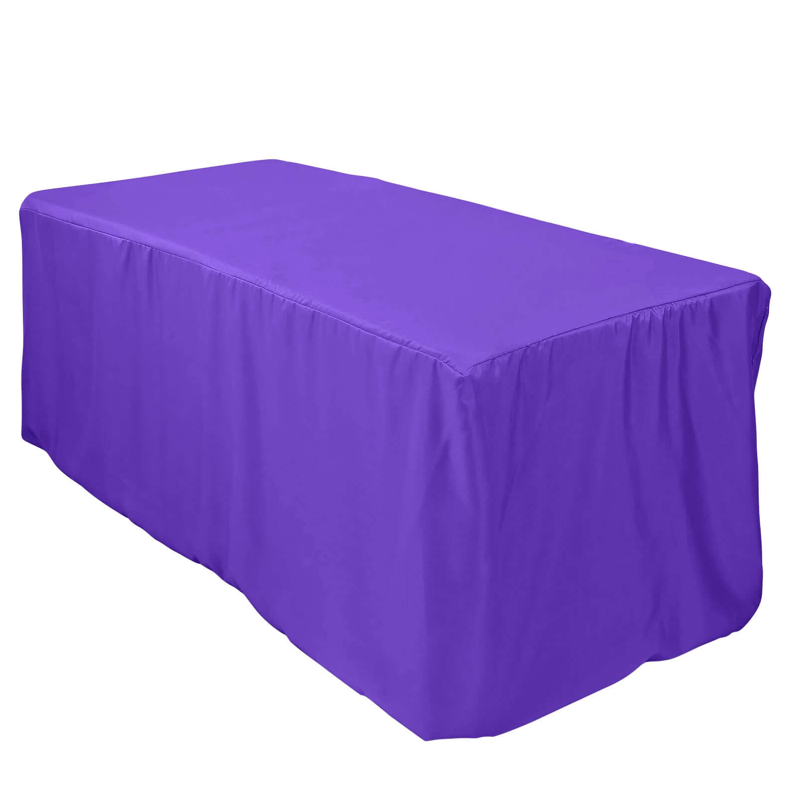 Fitted Polyester 72"x30" Rectangle Tablecloth Purple - Durable and Easy to Maintain Table Cover