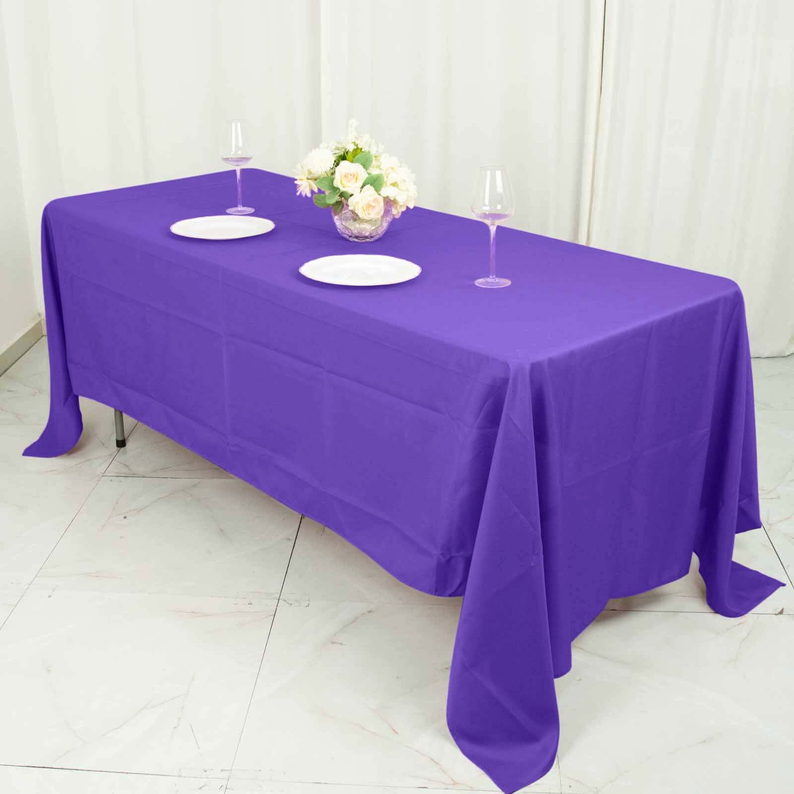 Polyester 72"x120" Rectangle Tablecloth Purple - Durable and Stylish Table Cover