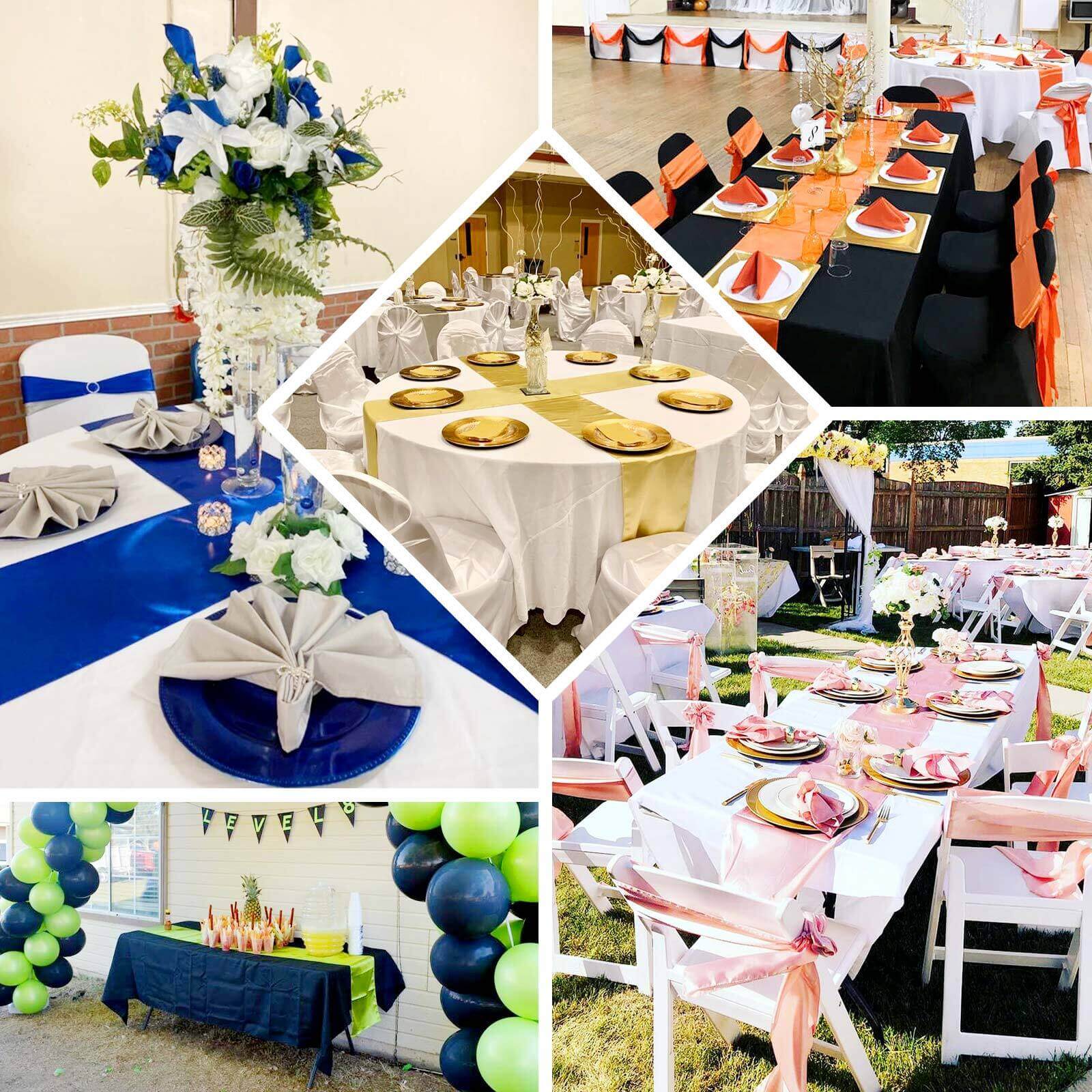 Satin 12"x108" Table Runner Yellow - Stylish Table Linen