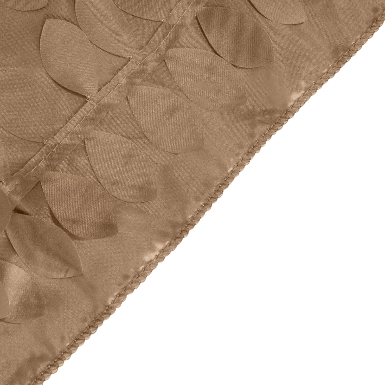Taffeta Fabric 12"x108" Table Runner Taupe - 3D Leaf Petal Design