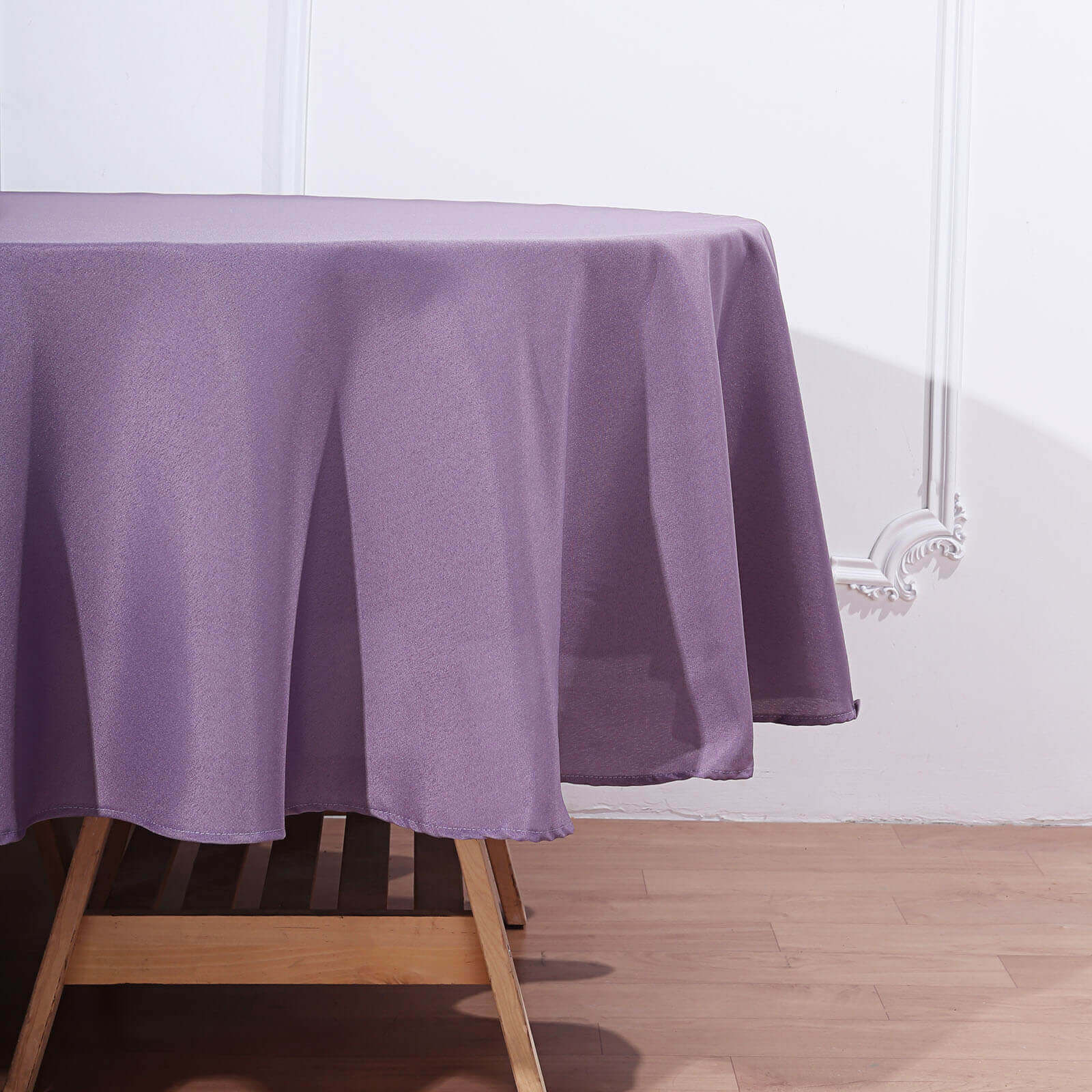 Polyester 90" Round Tablecloth Violet Amethyst - Stain & Wrinkle-Resistant Table Cover