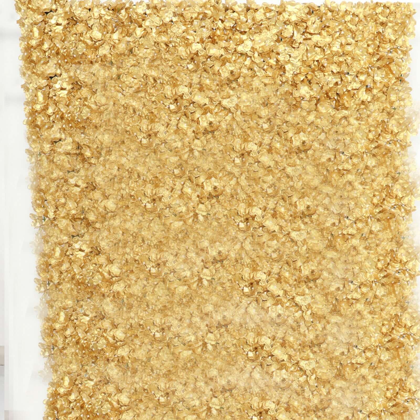 11 Sq ft. Gold UV Protected Hydrangea Flower Wall Mat Backdrop - 4 Artificial Panels