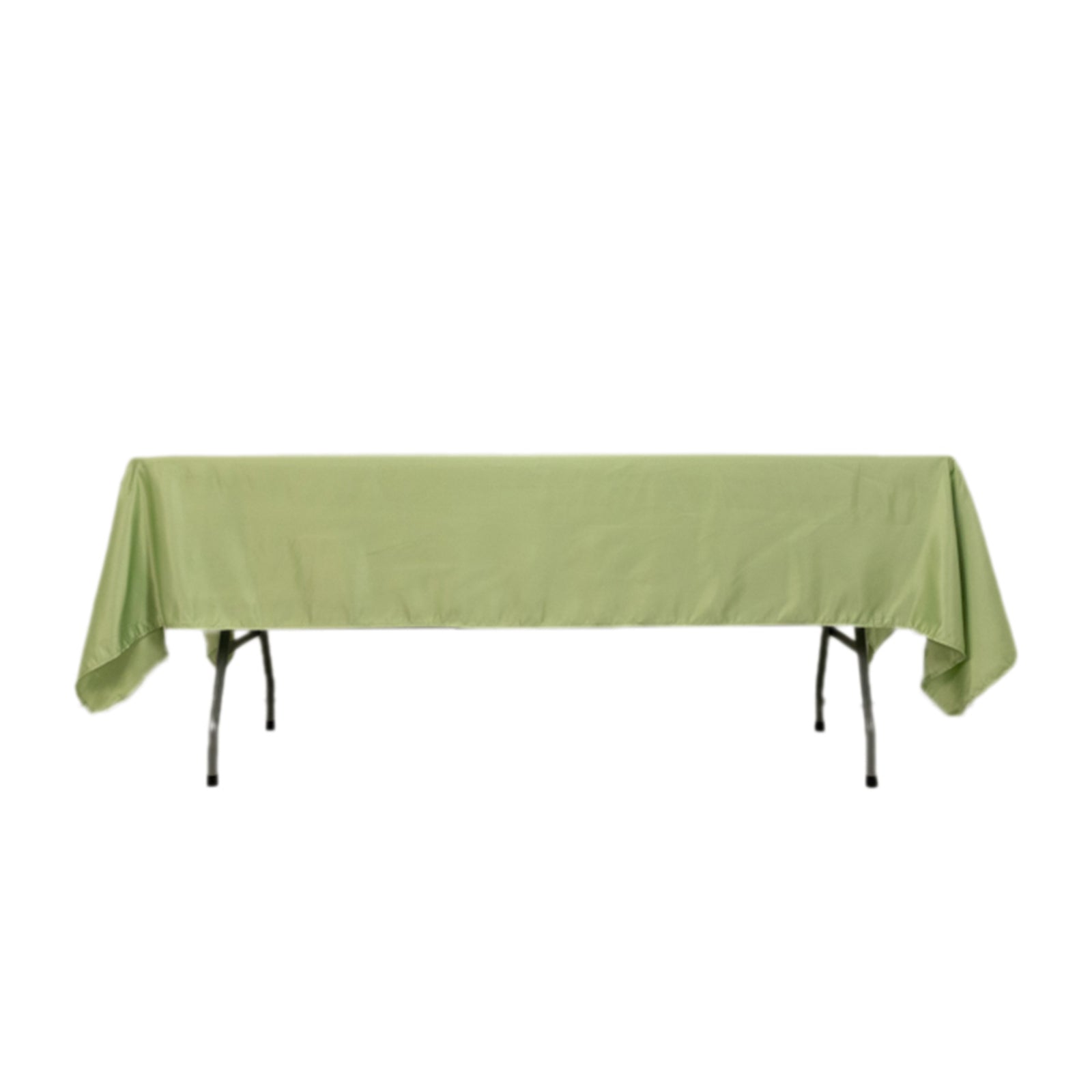 Lamour Satin 60"x102" Rectangle Tablecloth Sage Green - Durable & Silky Soft Feel Table Cover