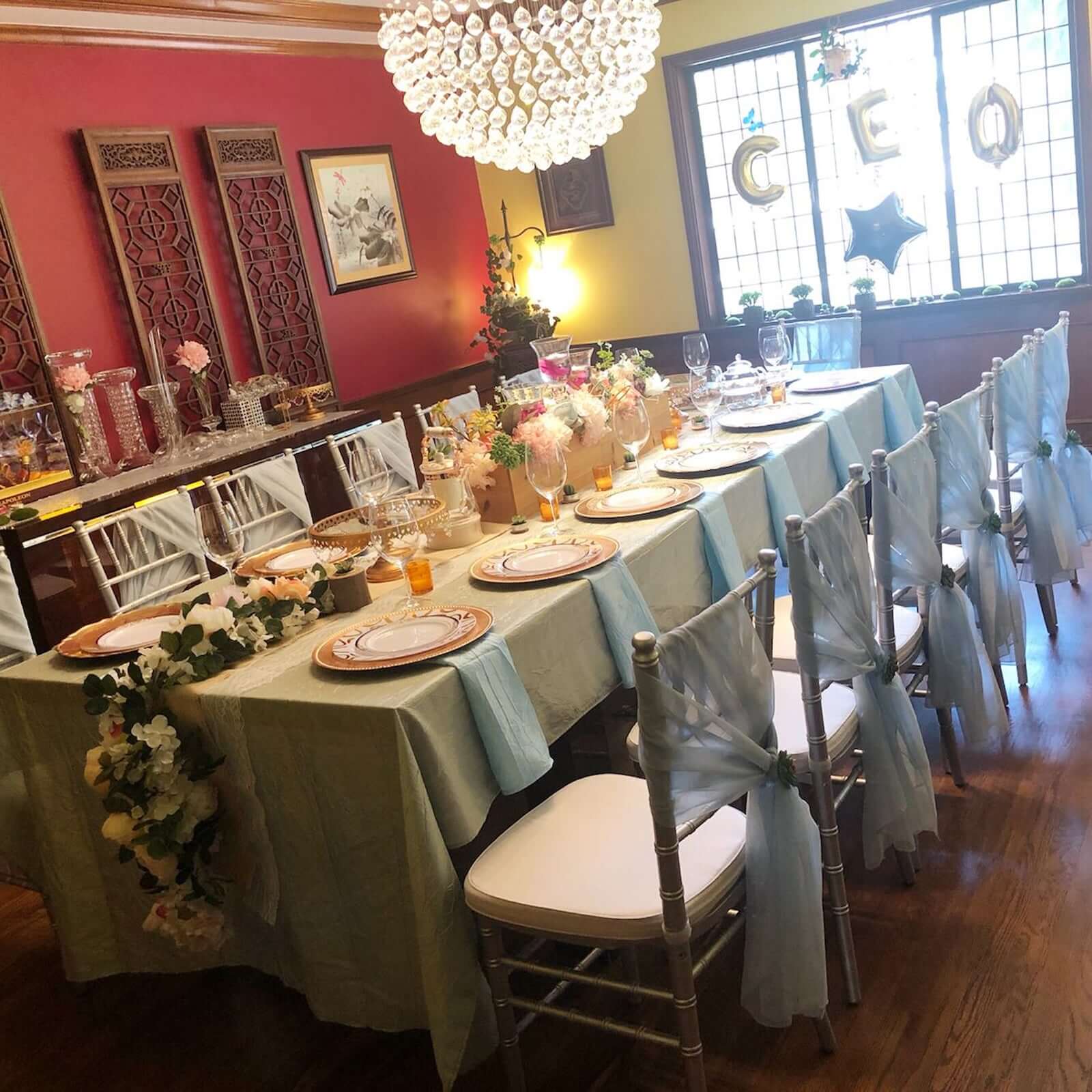 5 Pack Chiffon Chair Sashes SIlver - Soft & Lightweight Designer Chair Bows 22"x78"