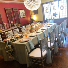 5 Pack Chiffon Chair Sashes SIlver - Soft & Lightweight Designer Chair Bows 22"x78"