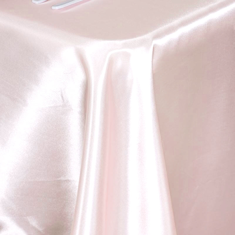 Satin Rectangular 60"x102" Tablecloth Blush - Smooth and Lustrous Table Cover
