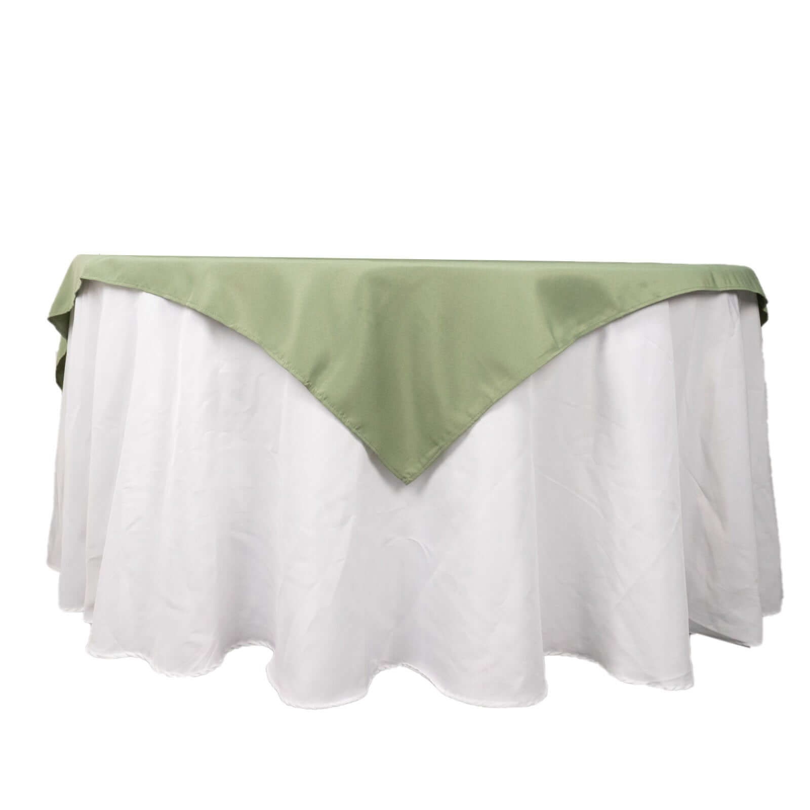 Premium Polyester 54"x54" Table Overlay Square Tablecloth Dusty Sage Green - 220GSM Stain and Wrinkle-Resistant Table Topper