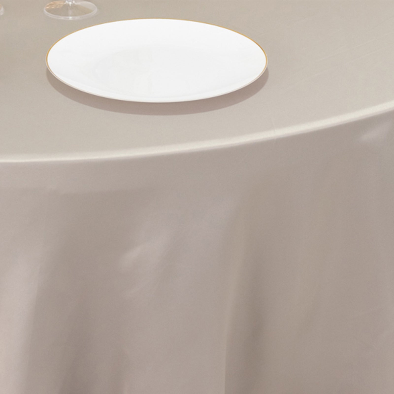 Lamour Satin 120" Round Tablecloth Silver - Seamless Table Cover with Soft Tempered Sheen
