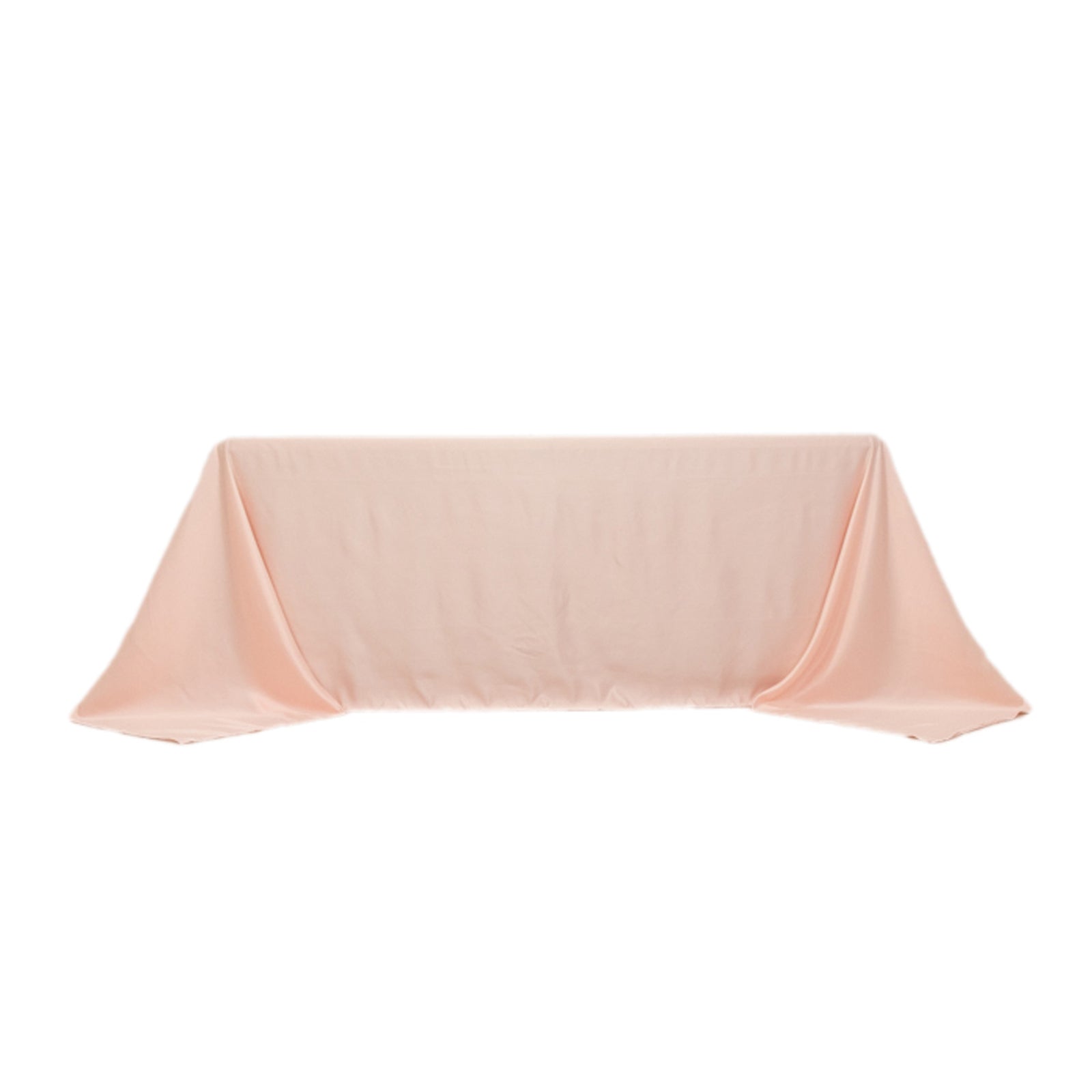 Lamour Satin 90"x132" Rectangle Tablecloth Blush - Soft & Silk-Like Seamless Table Cover