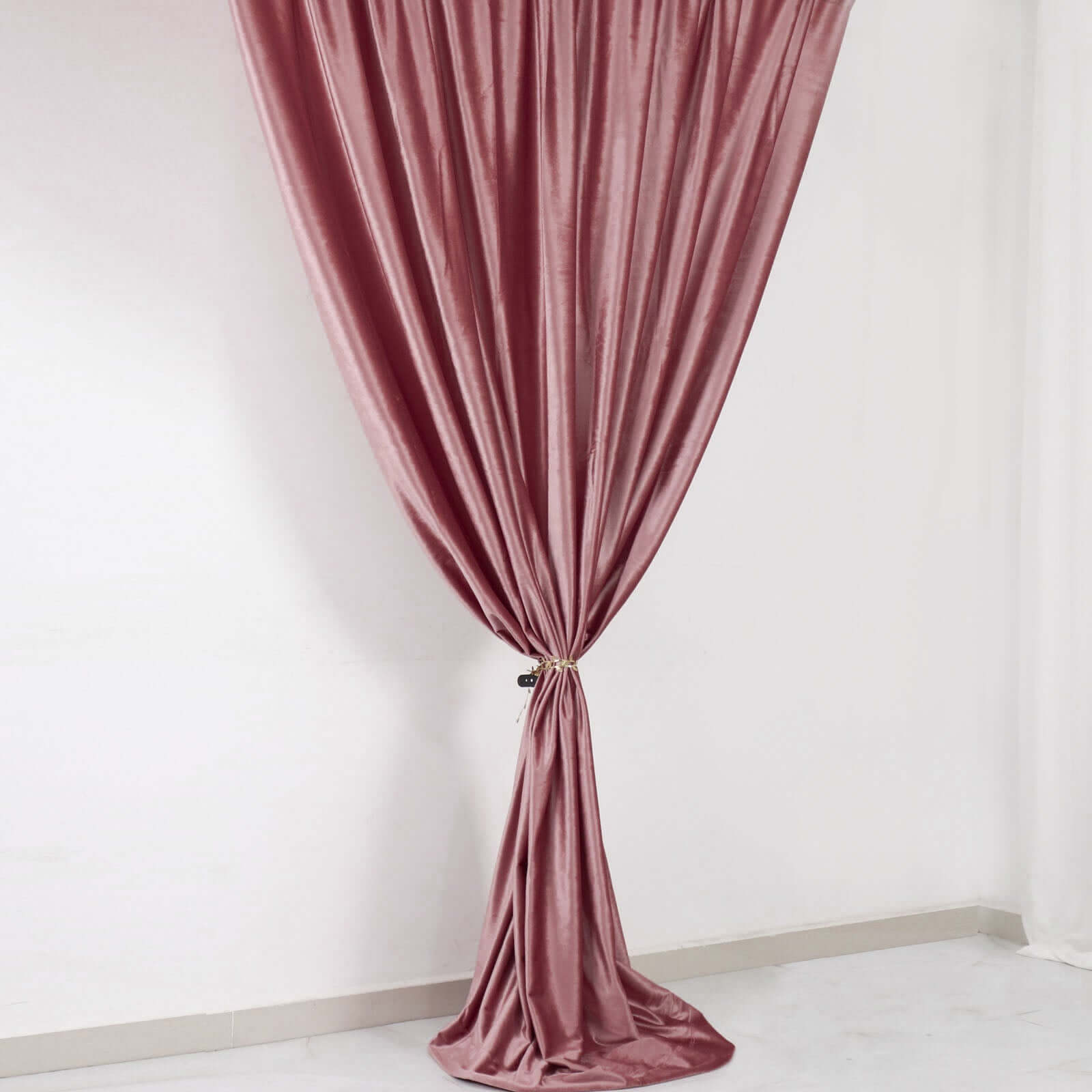 Dusty Rose Crushed Velvet Backdrop Curtain – 8ft x 8ft Event Drape with Rod Pocket, Privacy Panel for Photo Booths & Events