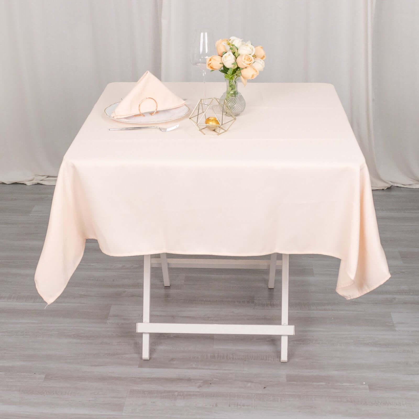 Premium Polyester 54"x54" Square Tablecloth Blush - Stain and Wrinkle-Resistant 220GSM Table Cover