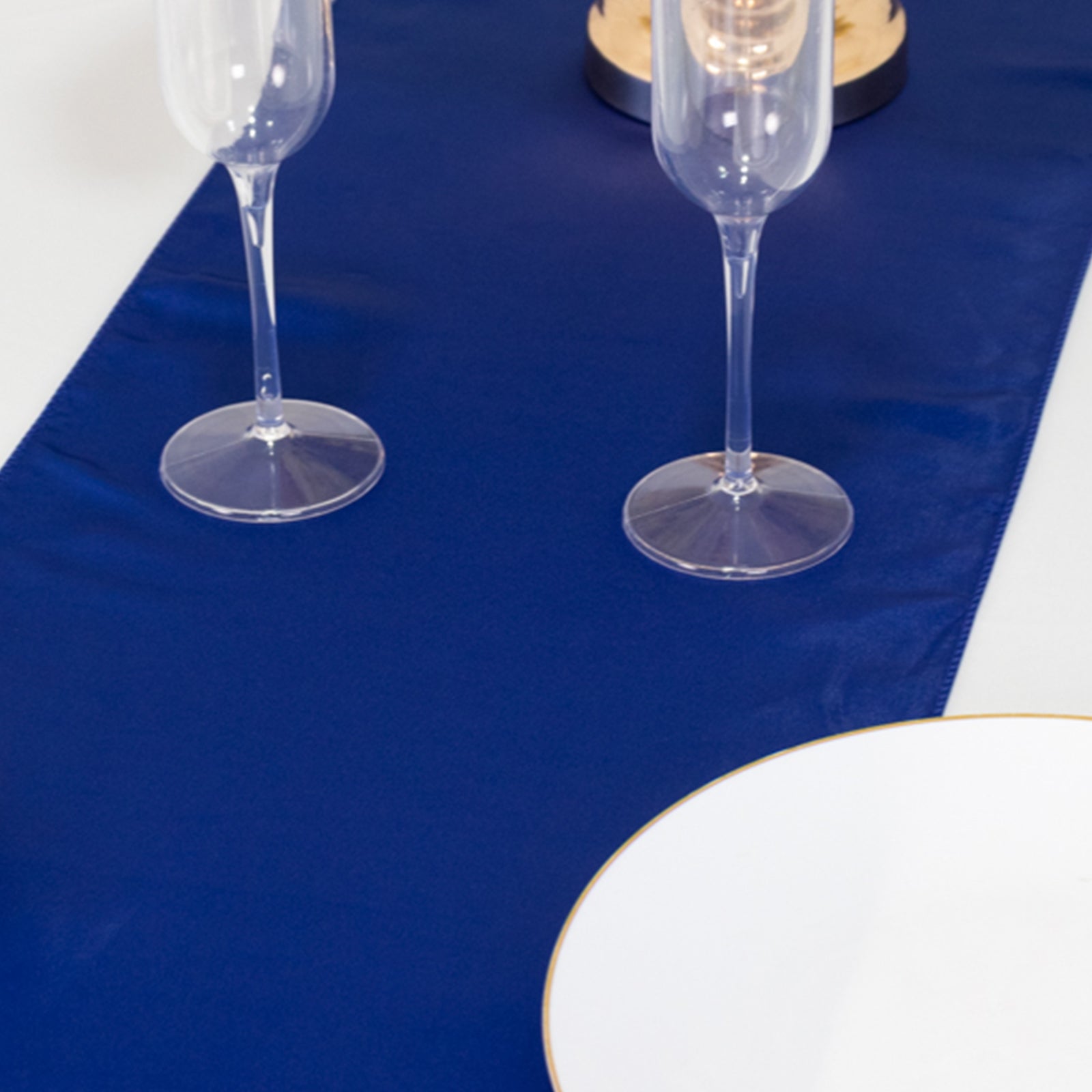 Lamour Satin 12"x108" Table Runner Royal Blue - Smooth & Lustrous Finish