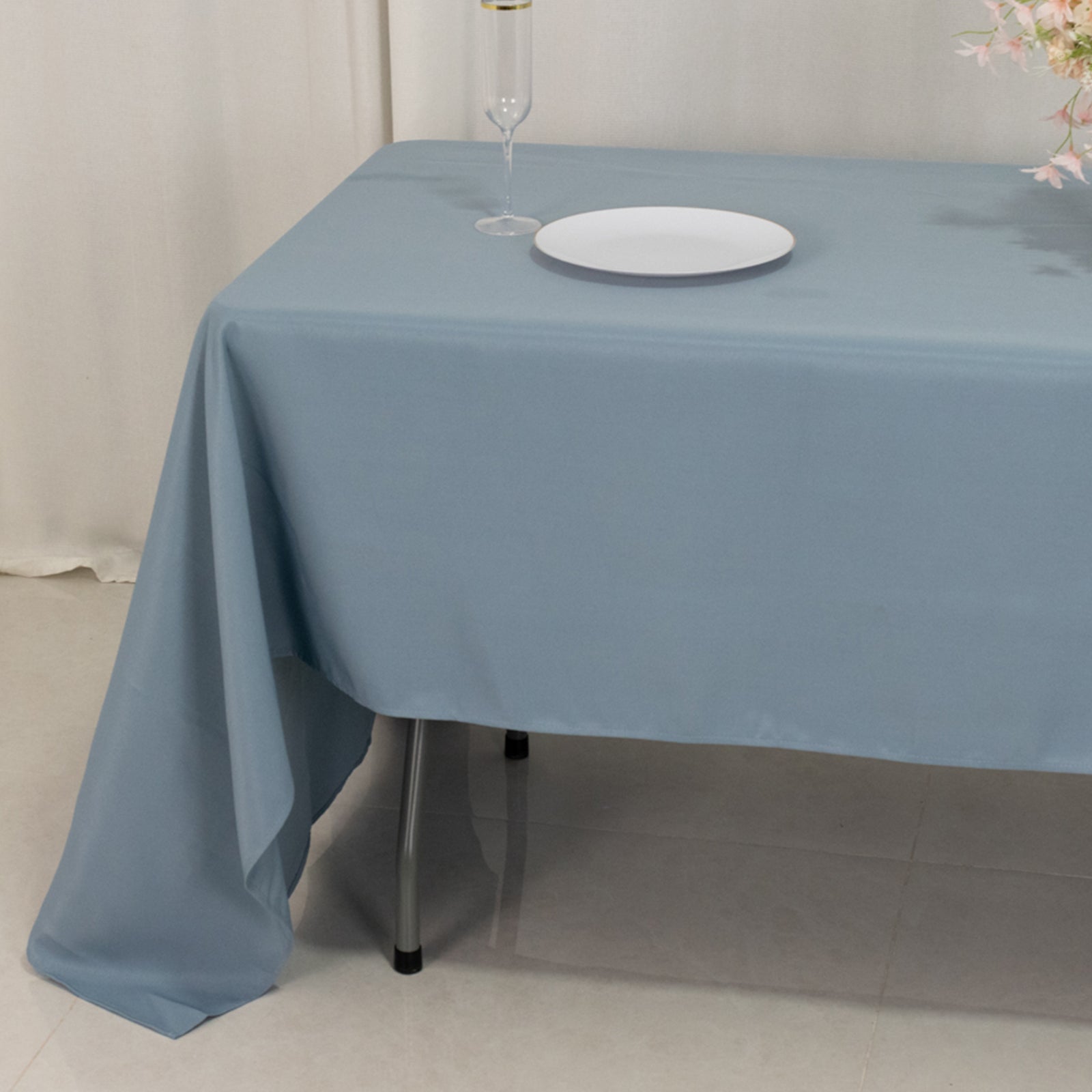 Premium Polyester 60"x126" Rectangle Tablecloth Dusty Blue - Stain-Resistant 220GSM Finish Table Cover