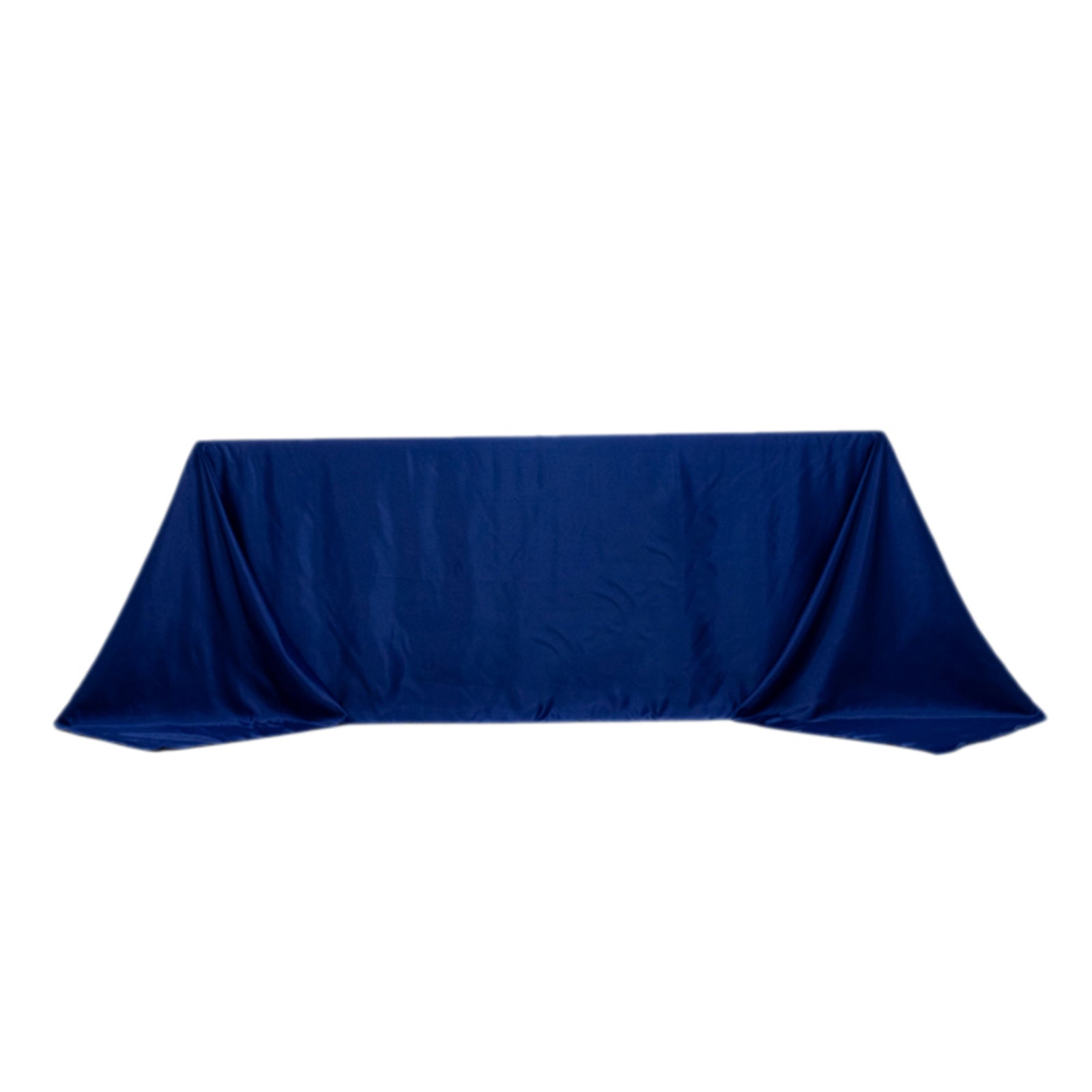 Lamour Satin 90"x132" Rectangle Tablecloth Royal Blue - Soft & Silk-Like Seamless Table Cover