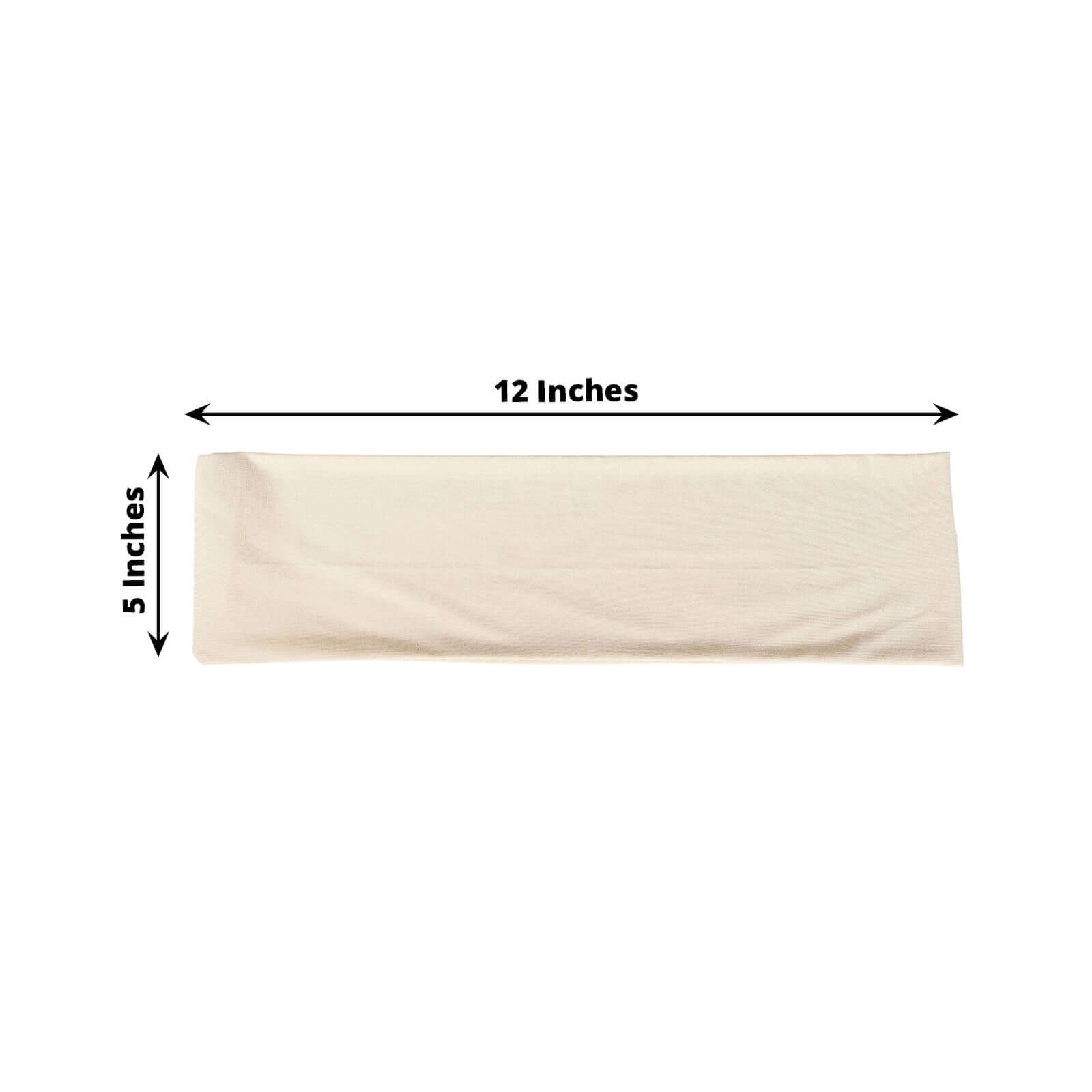 5 Pack Stretch Spandex Chair Sashes Beige - Fitted Finish Two Ply Heavy Duty Chair Bands 5"x12"