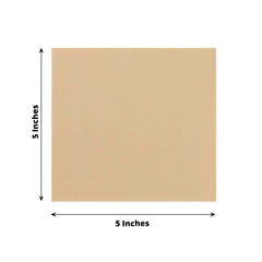 50-Pack Paper Beverage Napkins Beige - 2 Ply Disposable Soft 18GSM Cocktail Napkins 5"x5"