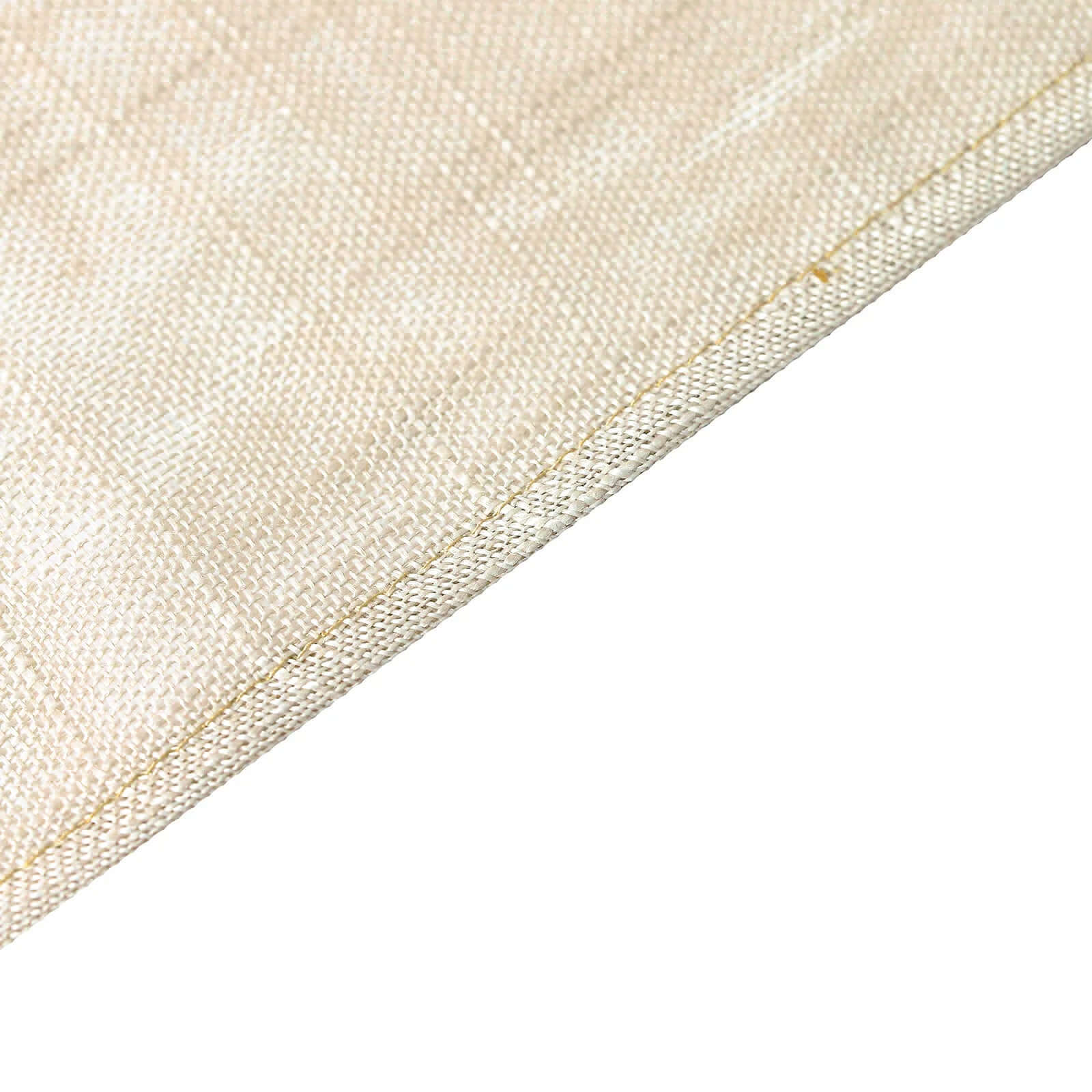 Faux Linen 90"x132" Rectangular Tablecloth Beige - Slubby Texture Wrinkle-Resistant Seamless Table Cover