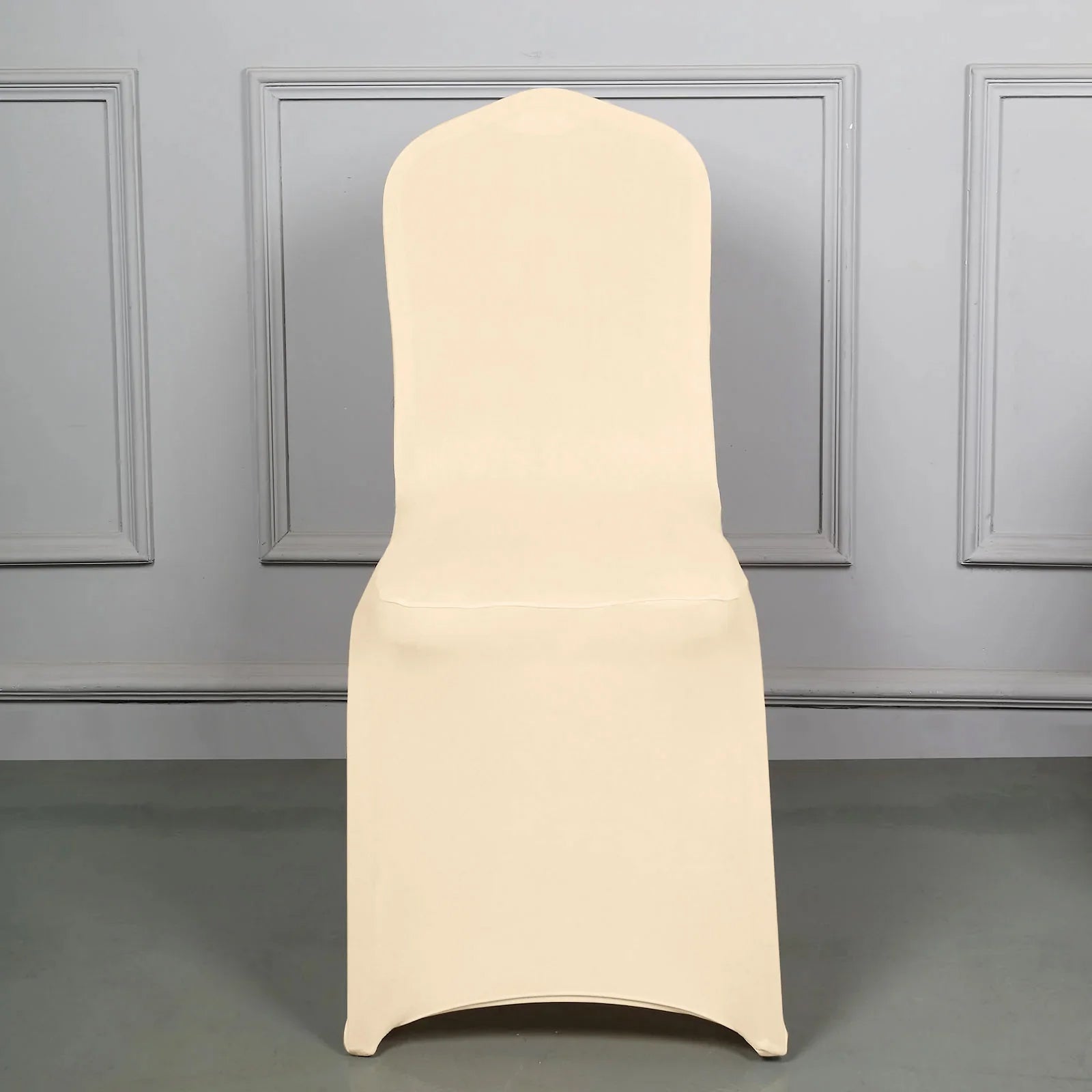 10 Pack Spandex Chair Covers for Banquet Chairs Beige - Durable Reusable Stretch Slip-On Covers