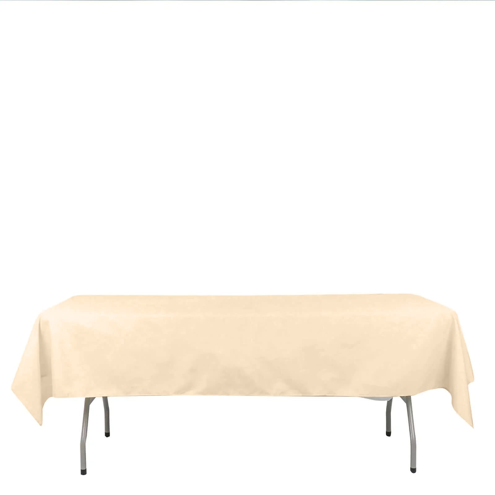 Polyester 54"x96" Rectangle Tablecloth Beige - Wrinkle-Resistant & Easy-to-Care Table Cover