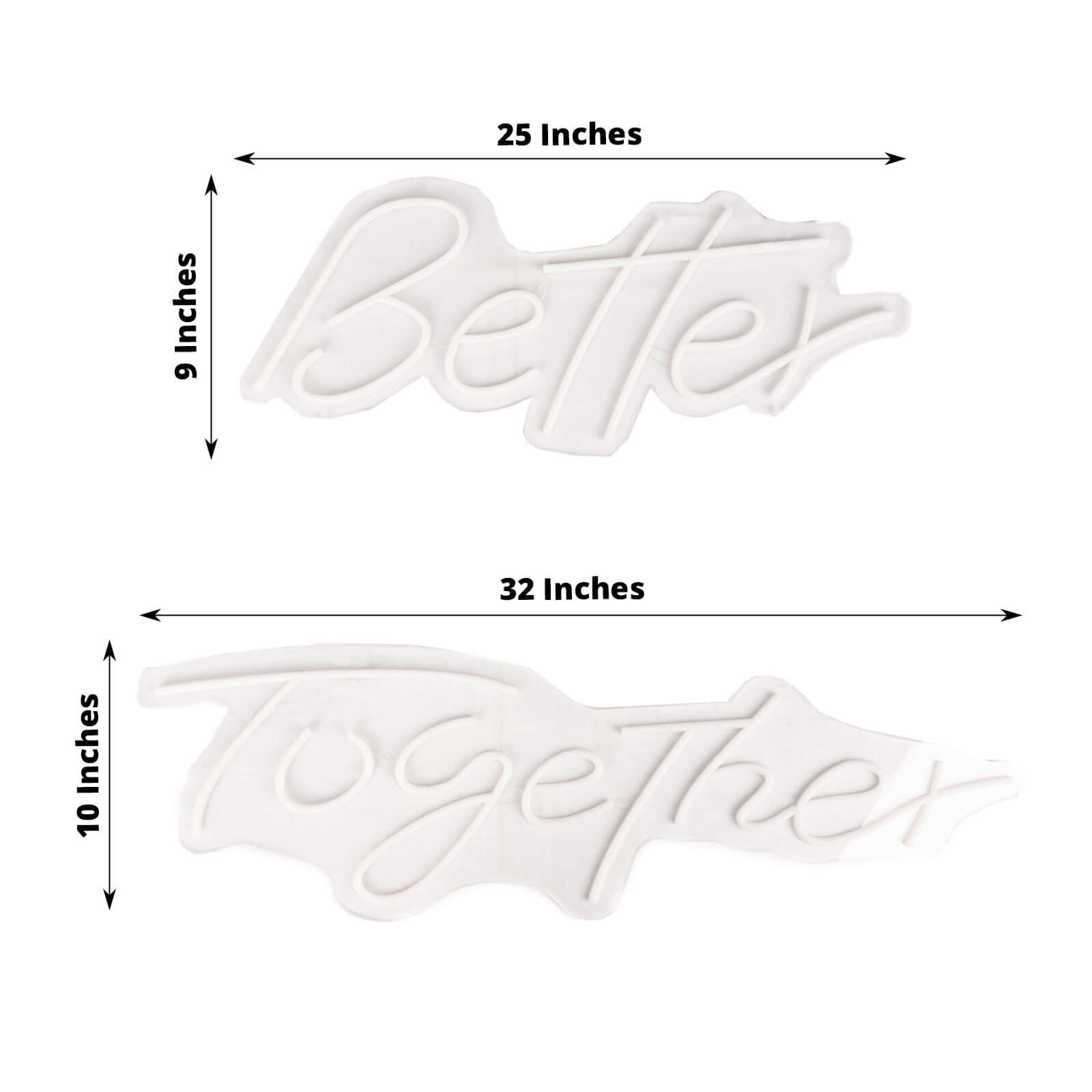 32" Better Together LED Neon Light Sign for Party or Home Wall Decor, Warm White Reusable Hanging Light With 5ft Chain