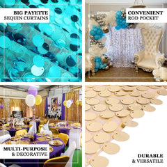 8ftx8ft Pink Big Payette Sequin Event Curtain Drapes, Backdrop Event Panel