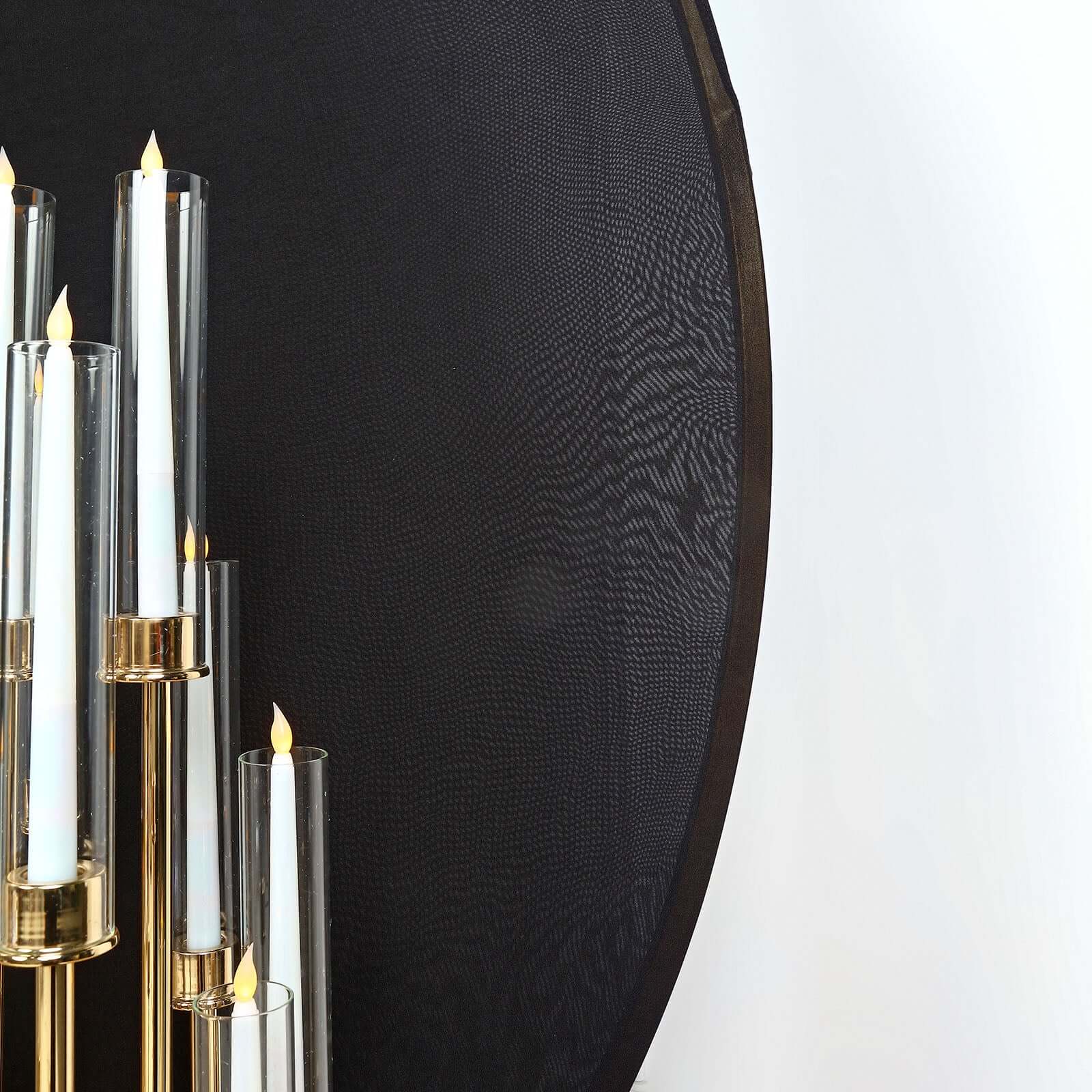 7.5ft Black Round Spandex Fit Party Backdrop Stand Cover