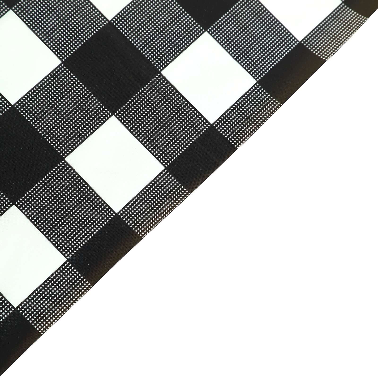 5-Pack Plastic Table Covers Black Checkered Rectangle - Durable PVC Disposable Covers for Events 54"x108"