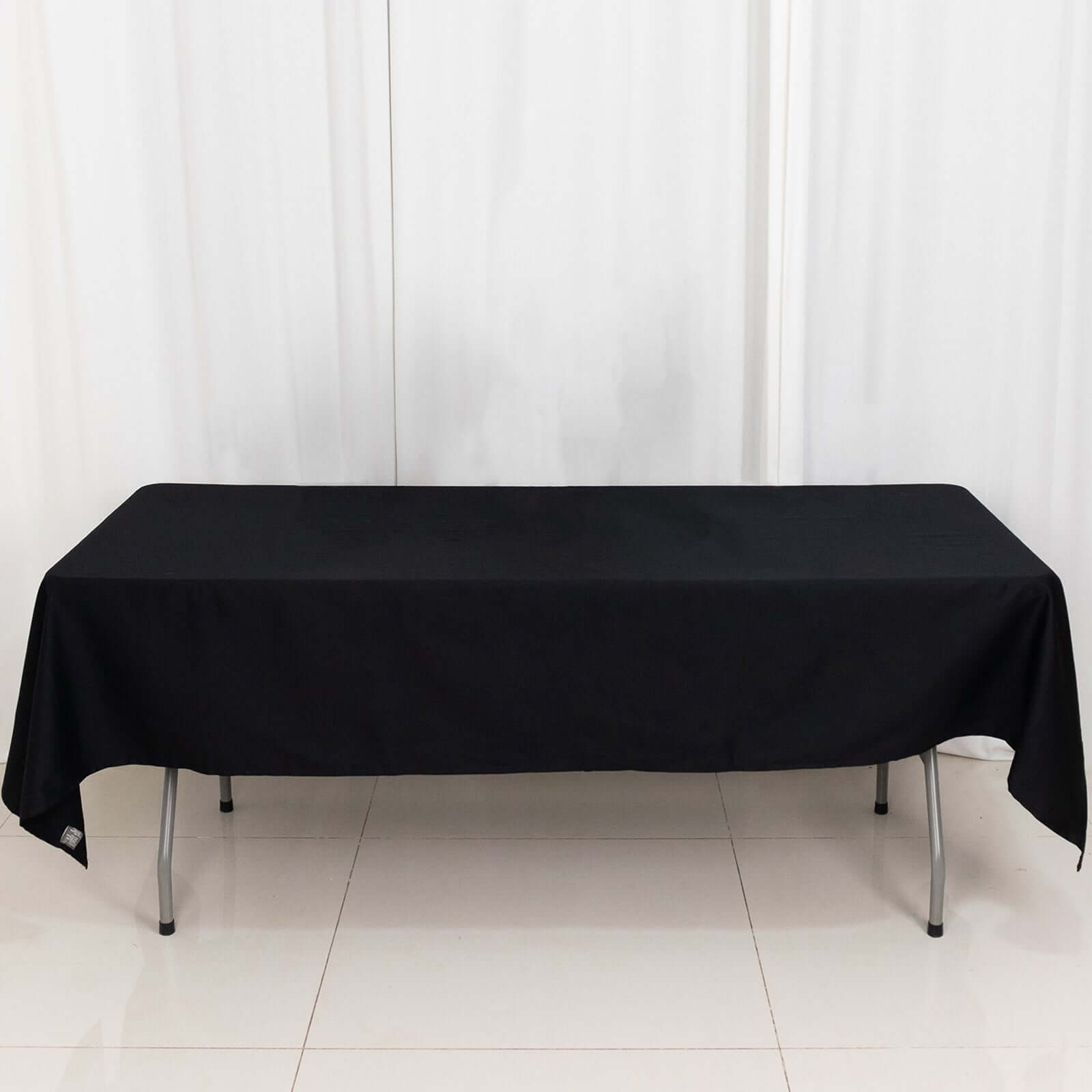 100% Cotton 60"x102" Rectangle Tablecloth Black Linen - Soft & Breathable Table Cover
