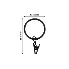 50 Pack Black Metal Openable Curtain Clip Rings, Heavy Duty Rustproof Drapery Backdrop Clip Hangers - 1.5"