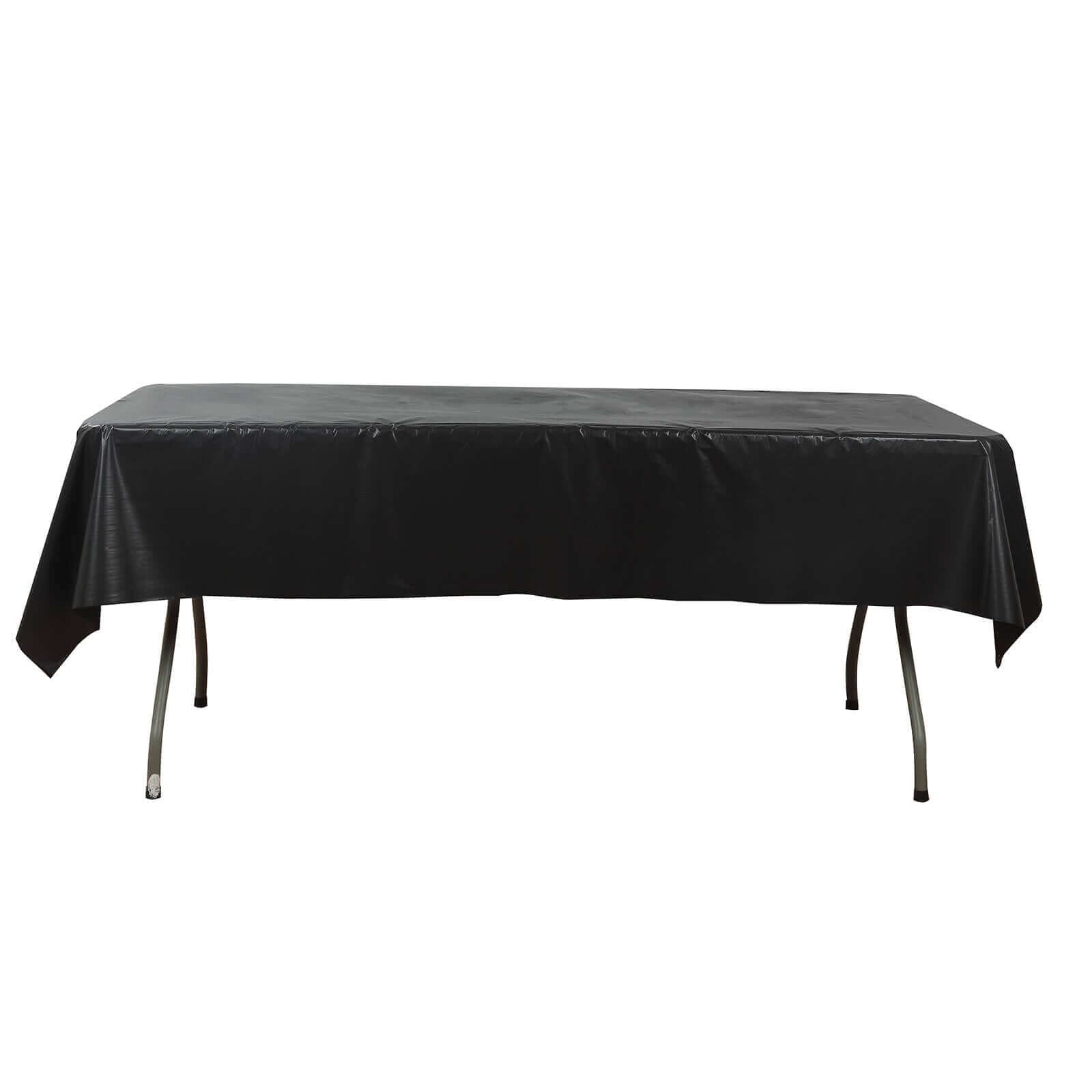 Plastic Table Cover Roll Black with Slide Cutter - Customizable Disposable Tablecloth Roll 54"x300ft