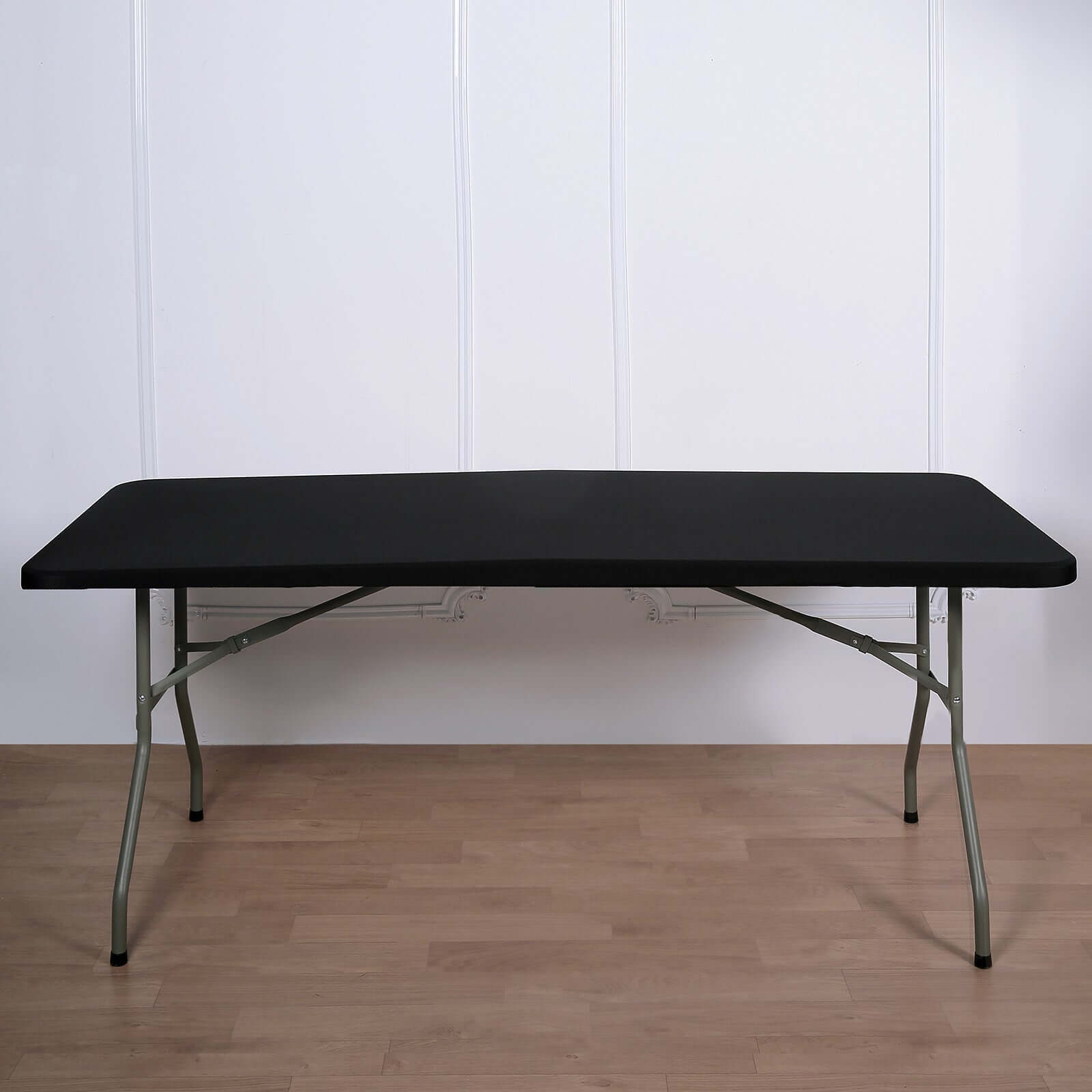 Stretch Spandex 72"x30" Rectangle Tablecloth Top Cover Black - Durable Fitted Table Topper Cap