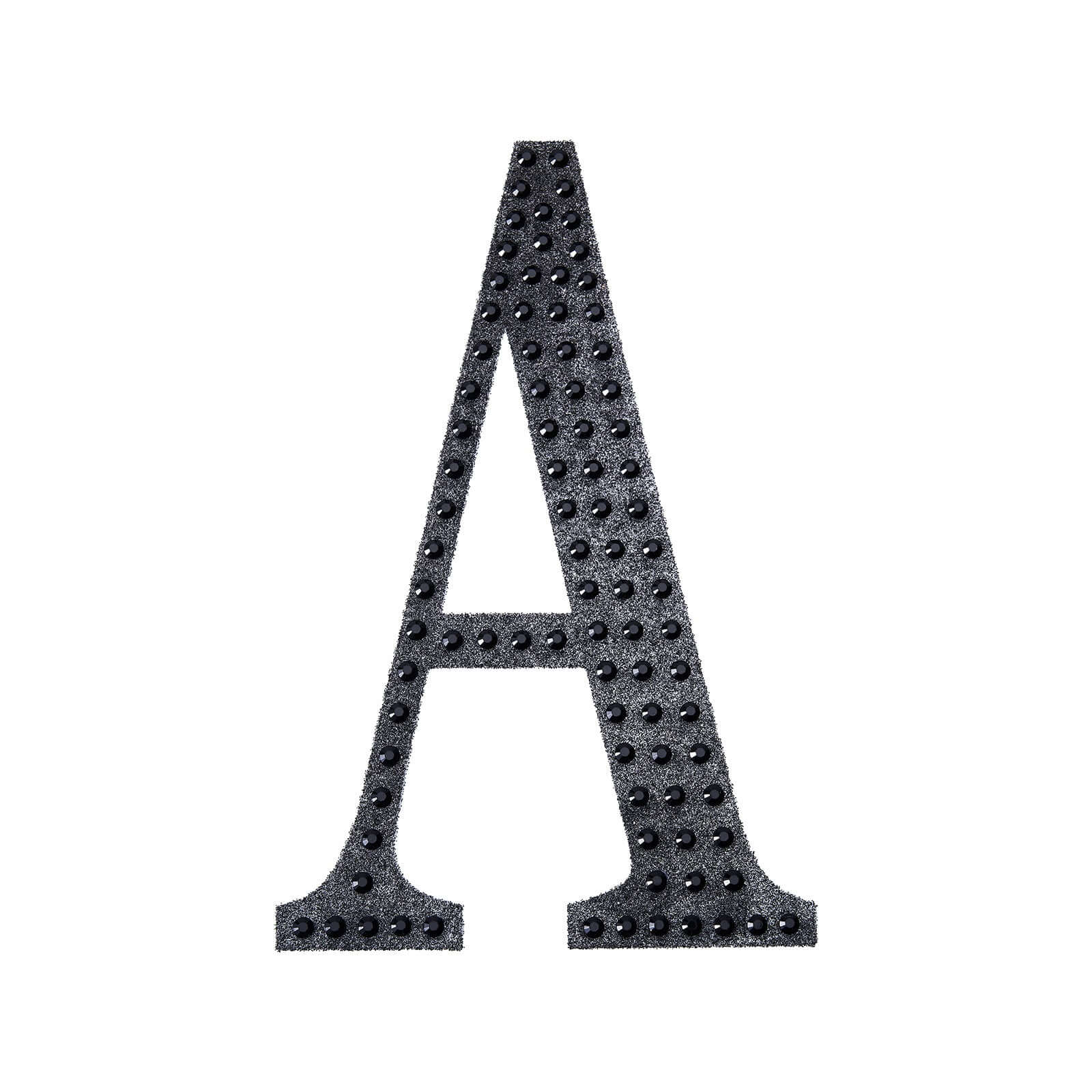 Decorative Rhinestone Alphabet "A" Letter Stickers, Glitter Adhesive Craft Letters Black DIY Sparkle Embellishments 4"