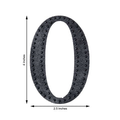 Decorative Rhinestone Alphabet "O" Letter Stickers, Glitter Adhesive Craft Letters Black DIY Sparkle Embellishments 4"
