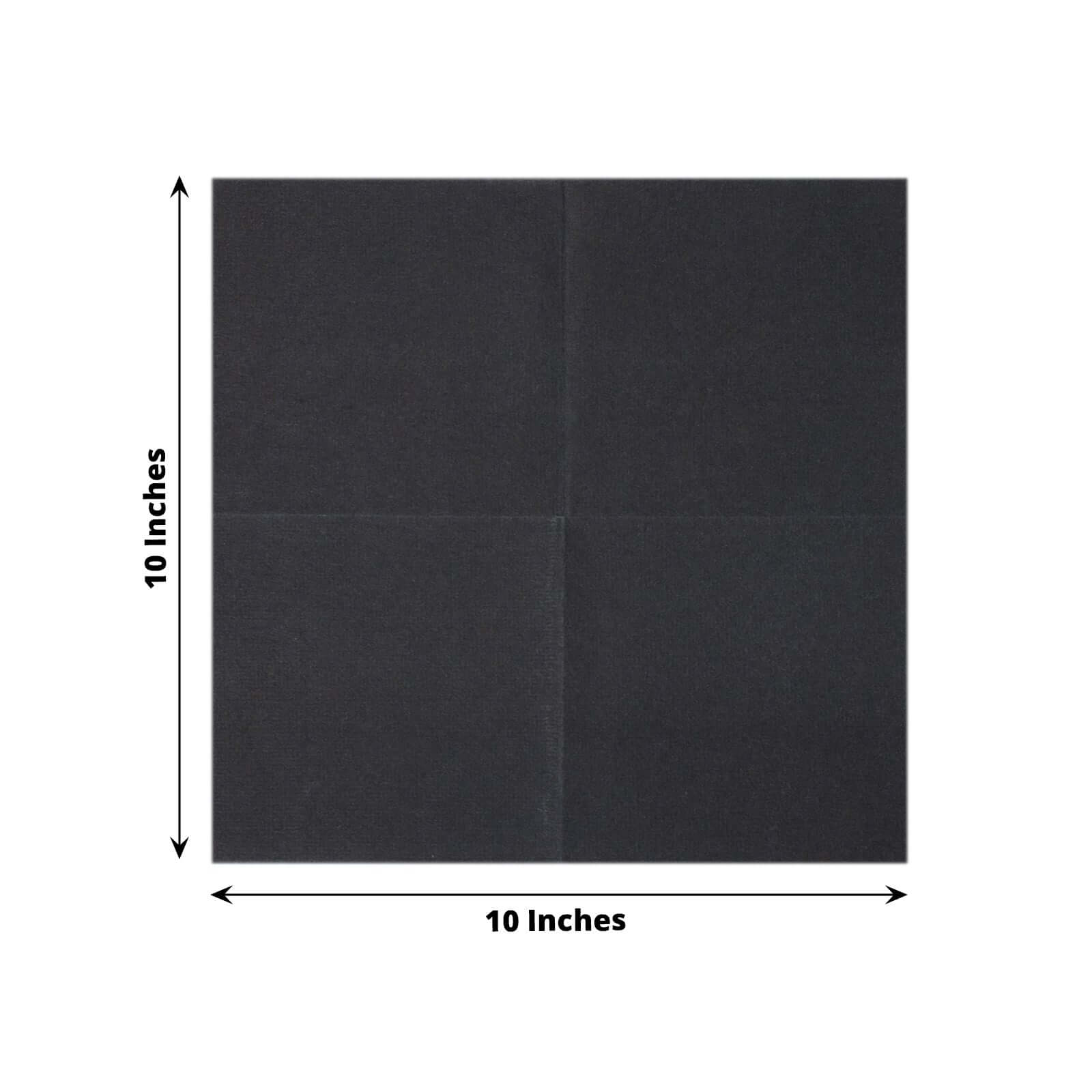 20 Pack Linen-Like Paper 5"x5" Napkins Black - Highly Absorbent Airlaid Napkins