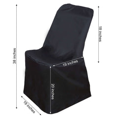 Polyester Chair Cover for Folding Lifetime Chairs Black - Reusable Durable Slip-On Cover
