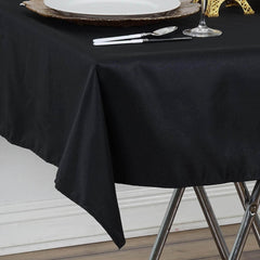 Premium Polyester 54"x54" Square Tablecloth Black - Stain and Wrinkle-Resistant 220GSM Finish for Weddings & Events