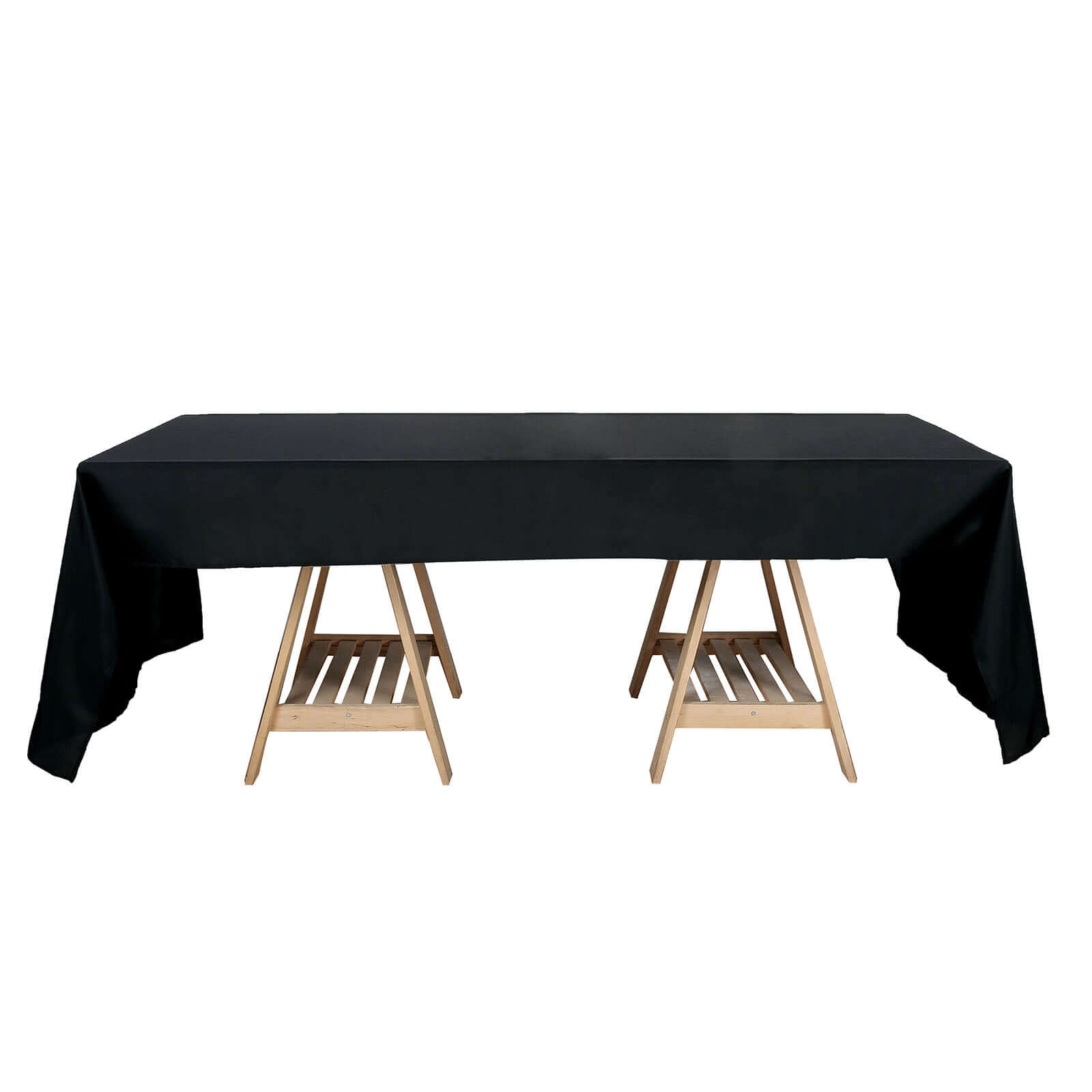 Polyester 50"x120" Rectangle Tablecloth Black - Wrinkle-Resistant Table Cover