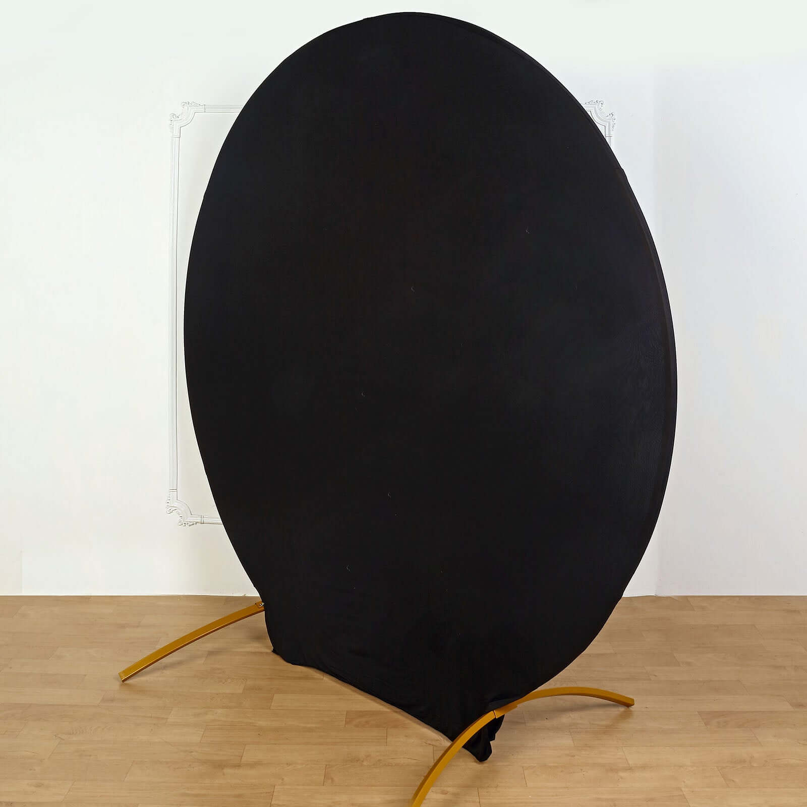 7.5ft Black Round Spandex Fit Party Backdrop Stand Cover