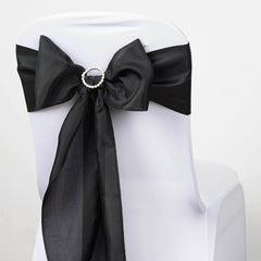 5 Pack Polyester Chair Sashes Black - Subtle Elegance for Special Occasions 6"x108"