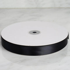 100 Yards 7/8" Black Single Face Decorative Satin Ribbon