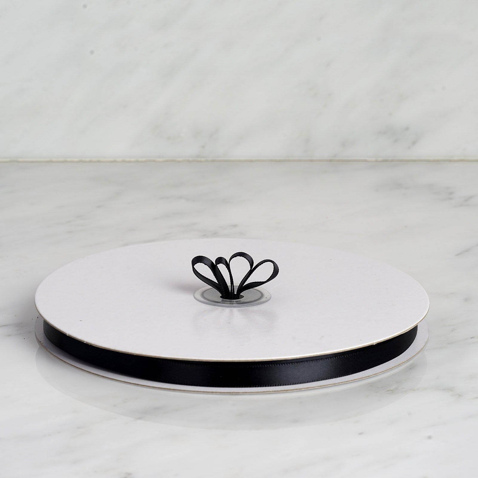 100 Yards 3/8" Black Single Face Decorative Satin Ribbon