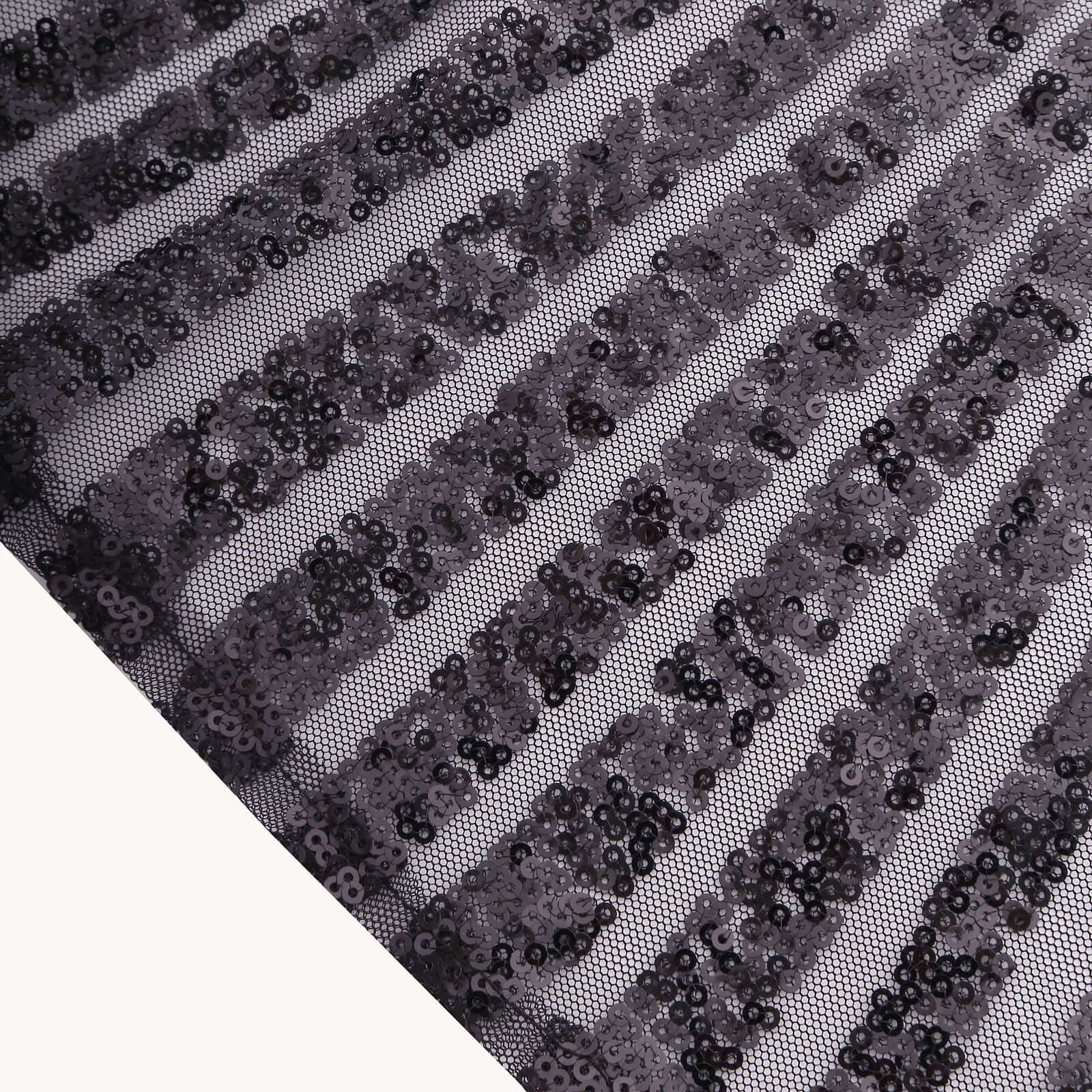 Sequin Napkins 20"x20" Black - Diamond Pattern Reusable Napkin