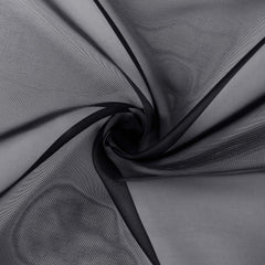 5ftx14ft Black Chiffon Curtain Panel, Durable Flame Resistant Backdrop Ceiling Drapery With Rod Pocket