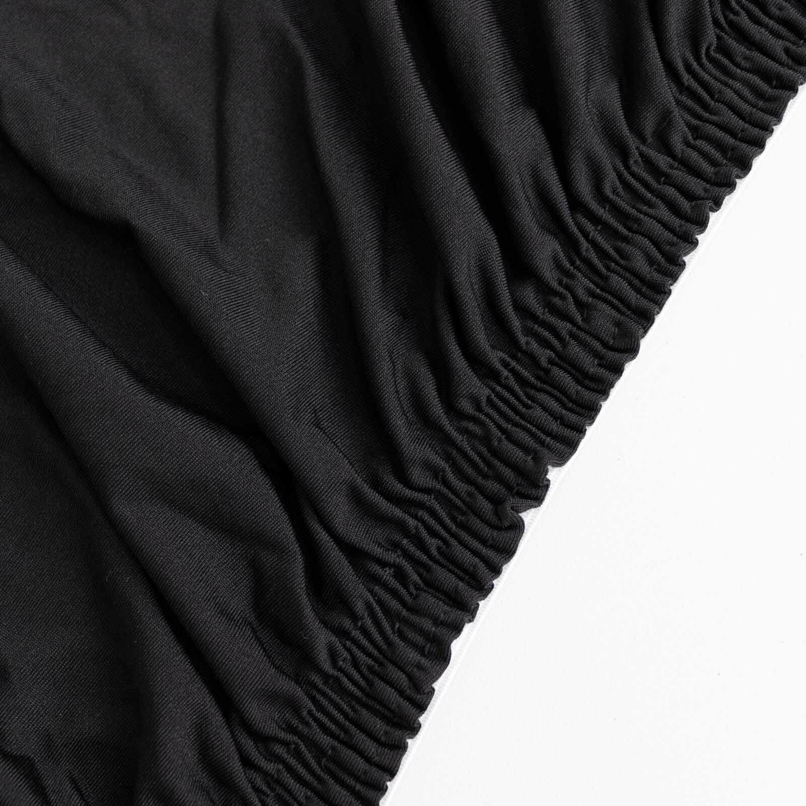 Stretch Spandex 48"x30" Rectangle Tablecloth Top Cover Black - Durable Form-Fitting Table Cover