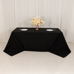 Cotton Blend 90"x132" Rectangle Tablecloth Black - Seamless Wrinkle-Resistant Table Cover