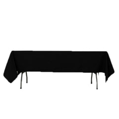 Fire Retardant Premium Polyester 60"x102" Rectangular Tablecloth Black - High-Performance Table Cover