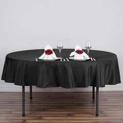 Polyester 70" Round Tablecloth Black - Durable & Wrinkle-Resistant Table Cover