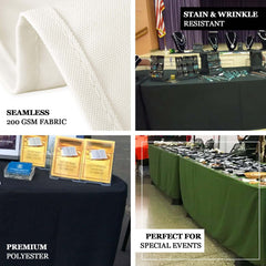 Fitted Polyester 96"x30" Rectangle Tablecloth Black - Durable and Easy to Maintain Table Cover