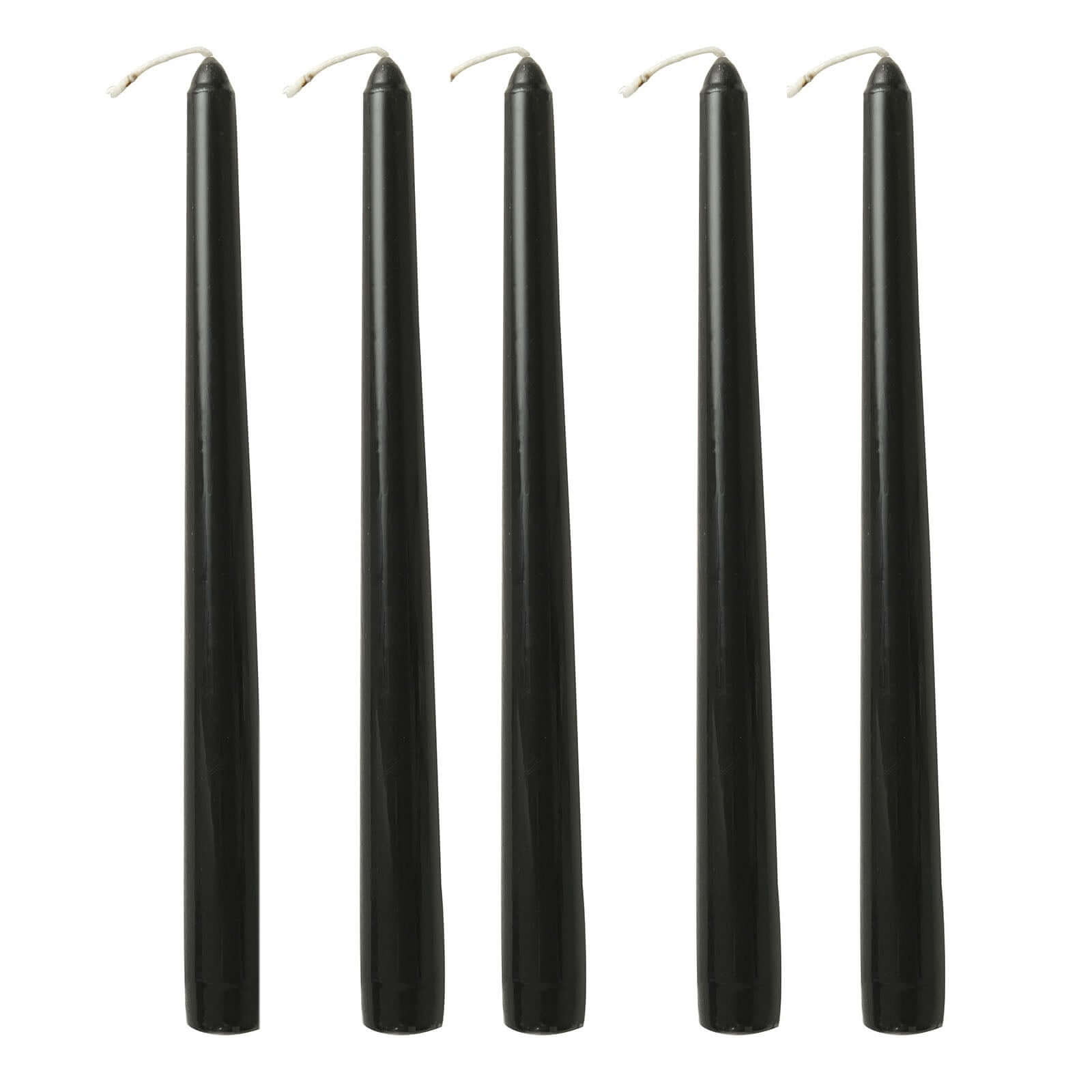 10-Pack Taper Candles Premium Wax Design Black - Unscented Candles for Upscale Settings 10"